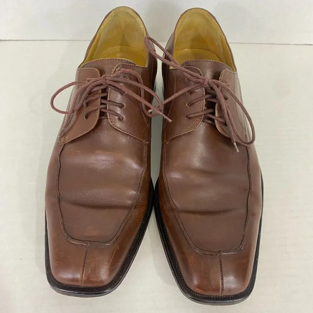 MEZLAN "Columbus" Brown Leather Oxford Dress Shoes Mens Sz 8 M Spain Lace Up 8M - Picture 5 of 16